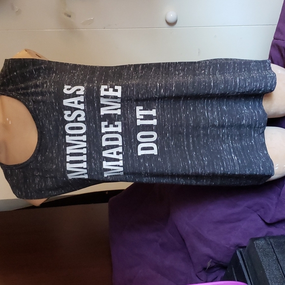Bella Canvas Tops - Women's XL Dark Gray Heather "Mimosas made me do it" tank.